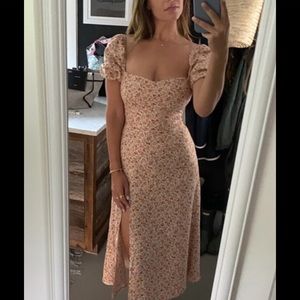 REFORMATION Denver Linen Dress in Fairy Print